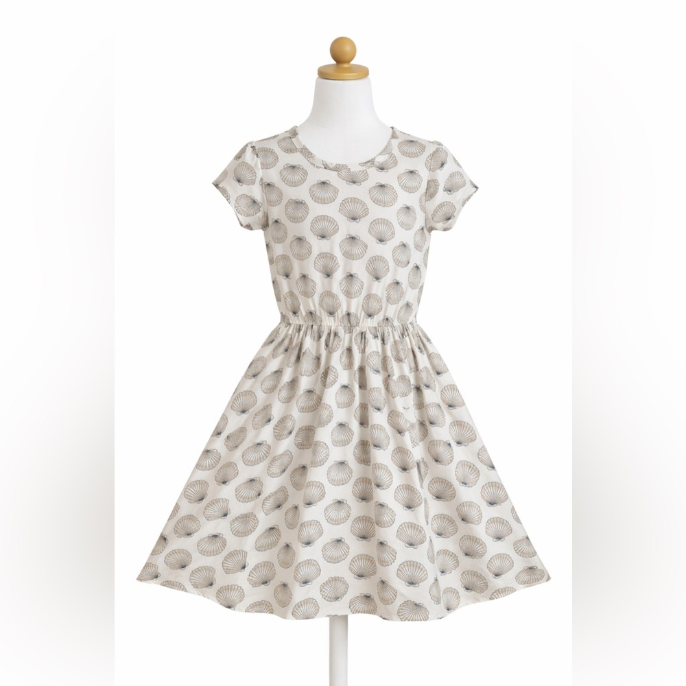 Dot Dot Smile Dress 7 Seashell Ocean Novelty Twirl Bottom‎ DDS Jersey Knit Kids